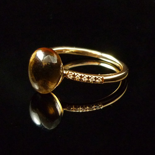 GILARDY GOCCIA Ring aus 18K Roségold mit Rauchquarz und Diamanten