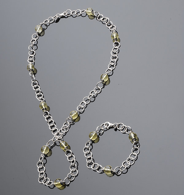 GILARDY Halskette PIANETA aus Silber mit Lemonquarz Kugeln