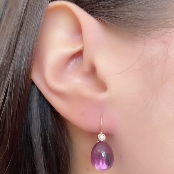 GILARDY GOCCIA earrings in 18K rose gold with amethyst and brilliants