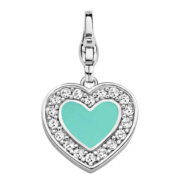 Charming Ti Sento Anhänger "Turquoise Heart" aus 925 Sterlingsilber 8414ET