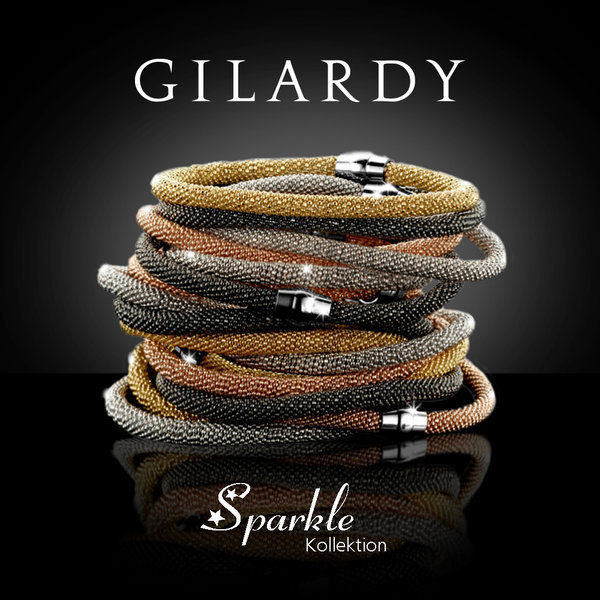 Gilardy Sparkle Armband aus 925 Sterlingsilber rosévergoldet schmal Ø4mm  - GSP-BR1RG19