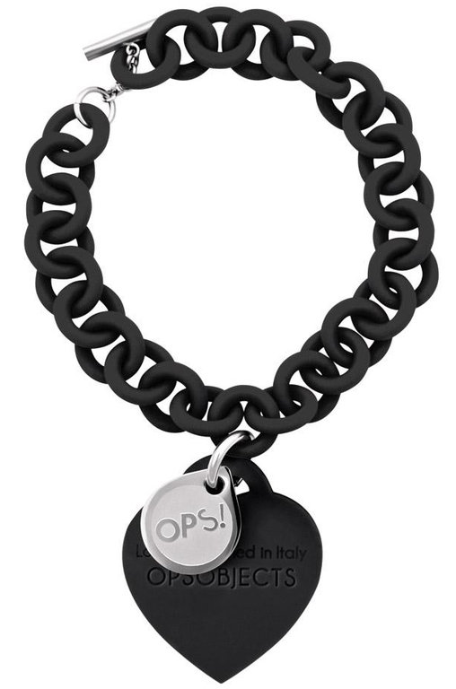 OPS!OBJECTS Love Armband schwarz Stahl OPSBR-01-1800