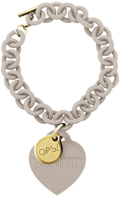OPS!OBJECTS Love Armband grau gelbvergoldet OPSBR-18-1800