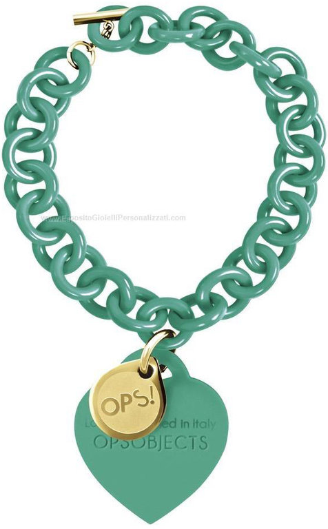 OPS!OBJECTS Love Armband türkis Stahl OPSBR-20-1800
