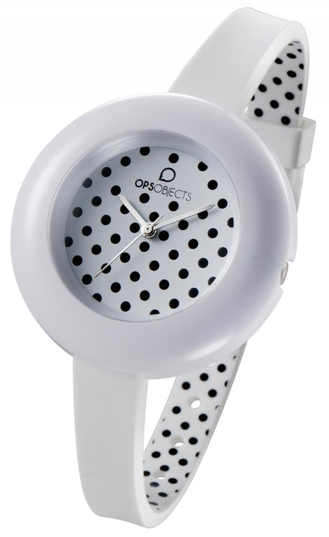OPS!OBJECTS Watch white with black points OPSPW-05
