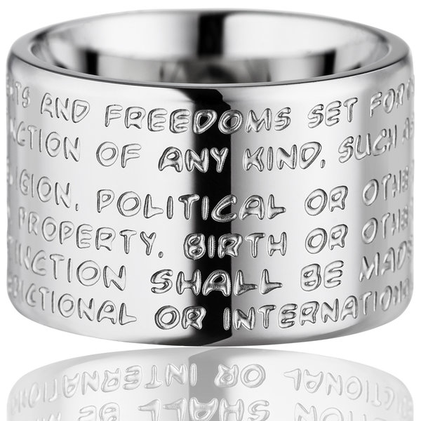 GILARDY HUMAN RIGHTS Ring R2 flat stainless steel silver