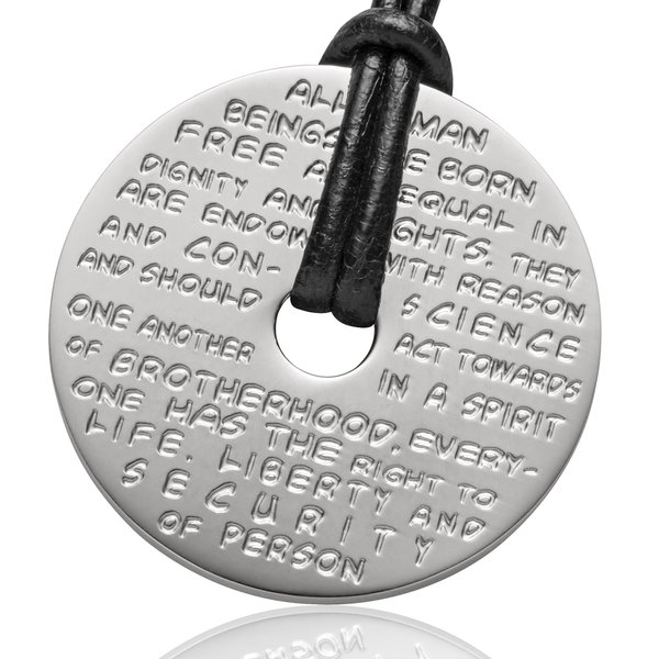 GILARDY HUMAN RIGHTS pendant P1 round stainless steel silver