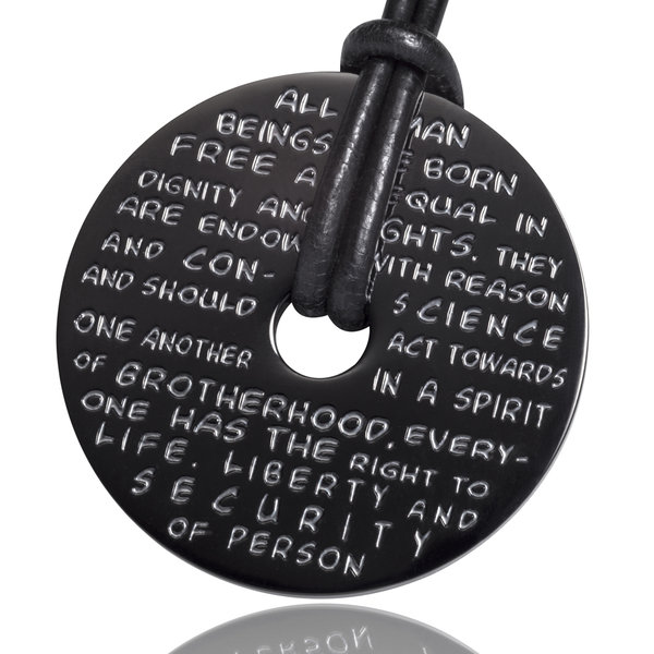 GILARDY HUMAN RIGHTS pendant P1 round stainless steel black