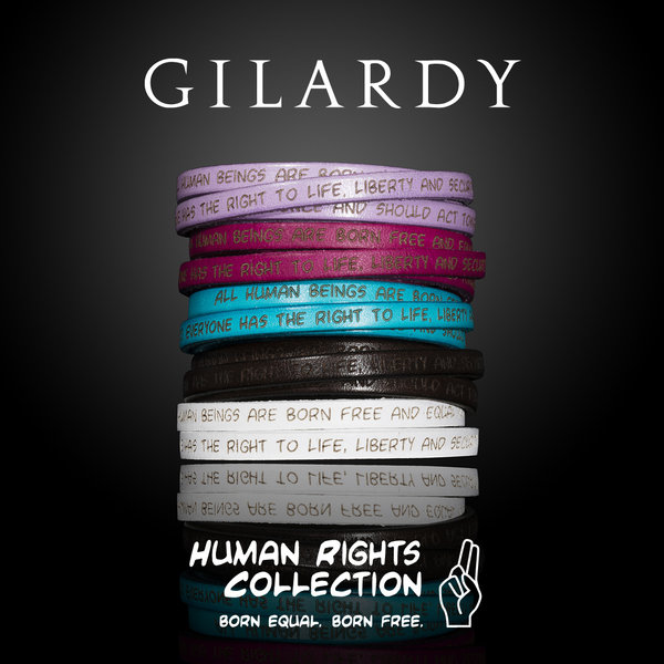 GILARDY HUMAN RIGHTS Leather Bracelet BR1 Black