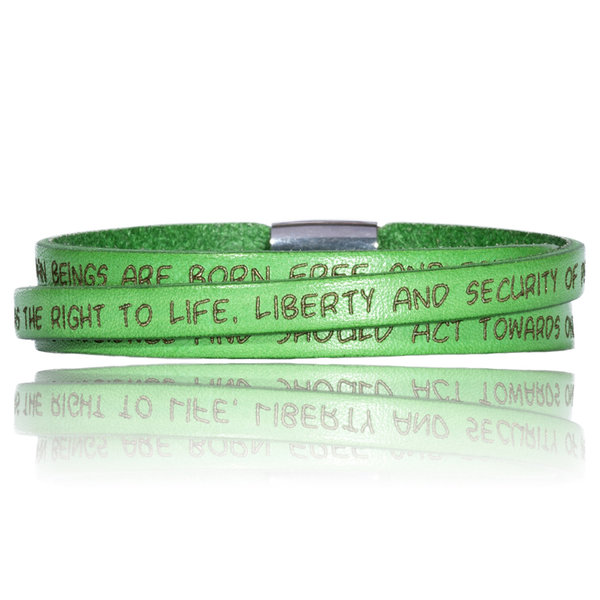 GILARDY HUMAN RIGHTS Leatherbracelet BR1 Green