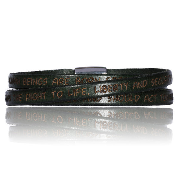 GILARDY HUMAN RIGHTS Leatherbracelet BR1 Military Green
