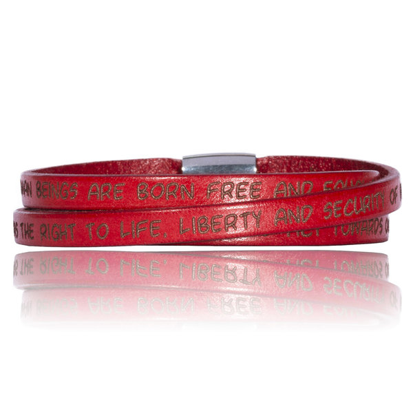 GILARDY HUMAN RIGHTS Leatherbracelet BR1 Red