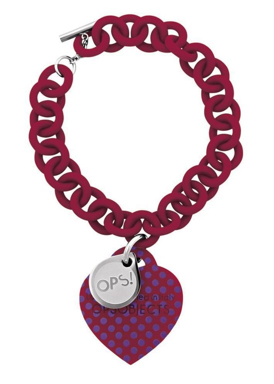 OPS!OBJECTS Bracelet red with purple points stainless steel OPSBR-35-1800