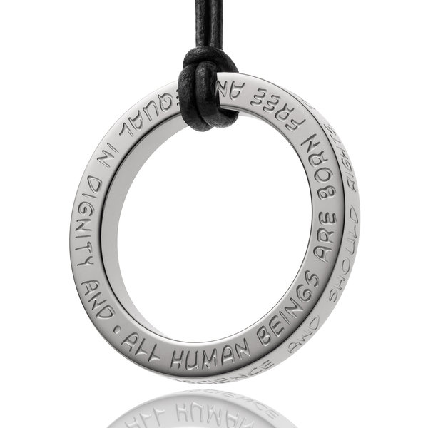 GILARDY HUMAN RIGHTS pendant P3 round stainless steel silver