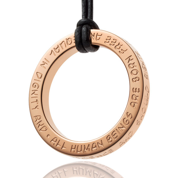 GILARDY HUMAN RIGHTS pendant P3 round stainless steel rosé/champagne