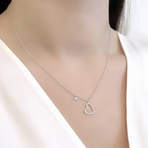 GILARDY DIAMANTI necklace 18K gold with pendant heart motive and brilliants