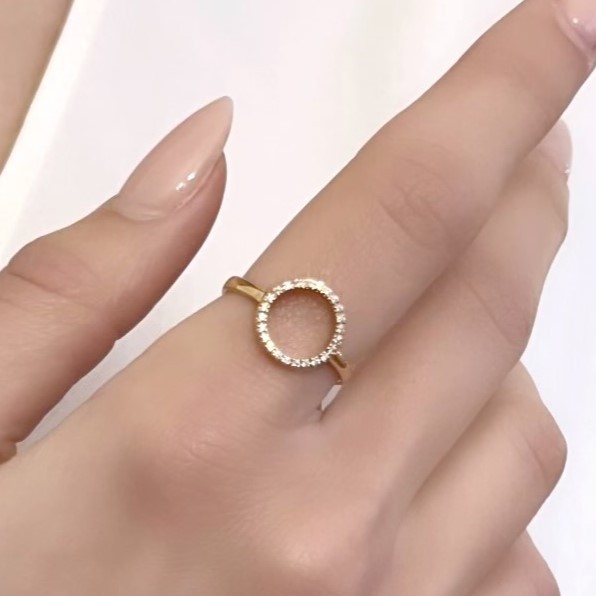 GILARDY DIAMANTI Ring aus 18K Gold mit Motiv Kreis und Brillanten